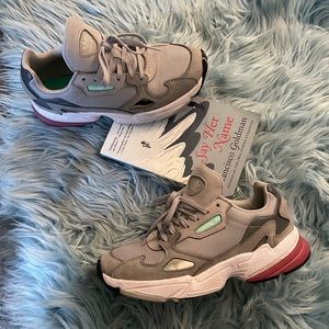 Grey Adidas Falcon sneakers